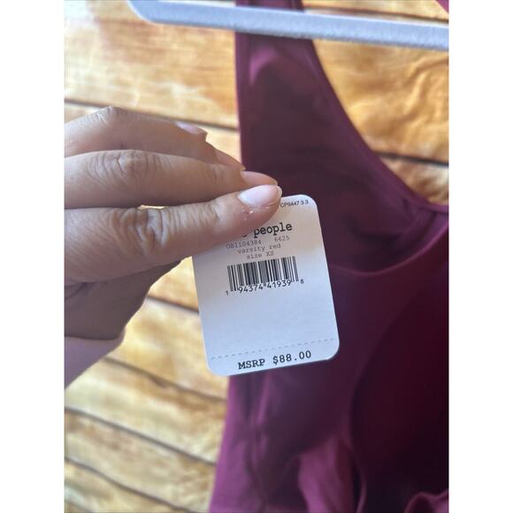 Free People Movement Bare It All Leotard in Varsity Red Size XS NWT - Picture 5 of 7